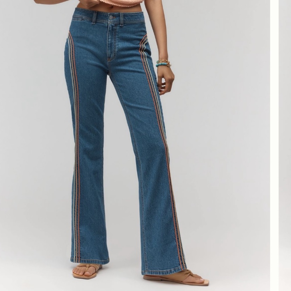Pilcro Rainbow High-Rise Bootcut Jeans